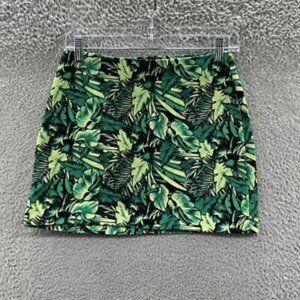 Divided Skirt Women's Size 4 Green Floral Mini Skirt‎ Ladies 4